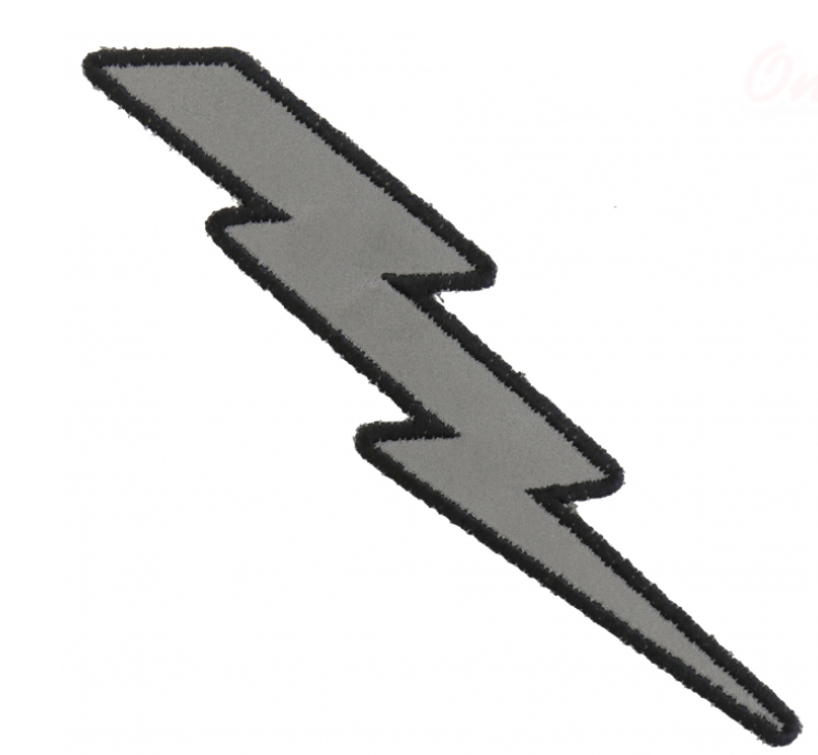 Reflective Lightning Bolt Right Patch